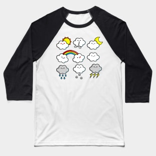 Clouds Emoji Baseball T-Shirt